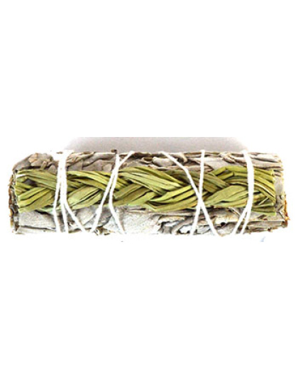 4" White Sage & Sweetgrass smudge stick