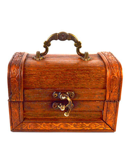 4" x 5 1/2" x 3 3/4" antique wood box