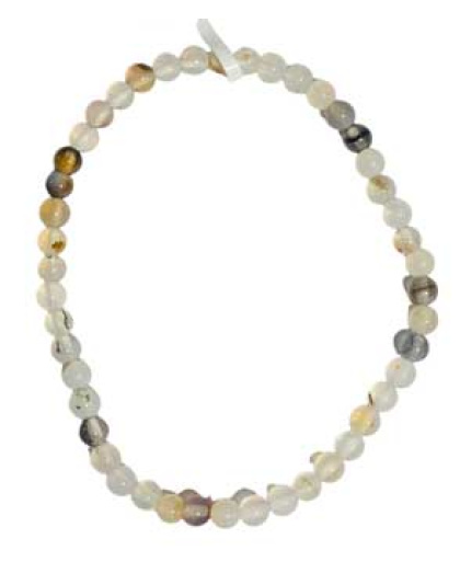 4mm Agate, White & Black bracelet