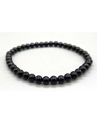 4mm Black Tourmaline stretch bracelet