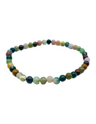 4mm Moss agate stretch bracelet