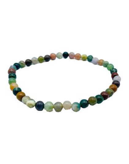4mm Moss agate stretch bracelet