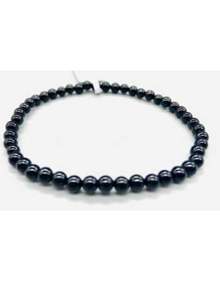 4mm Obsidian, Black bracelet
