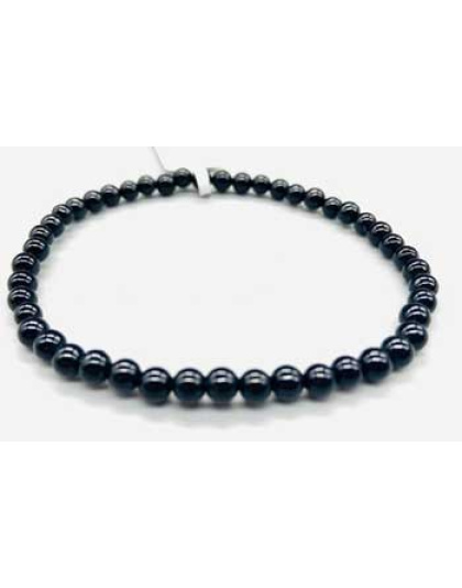 4mm Obsidian, Black bracelet