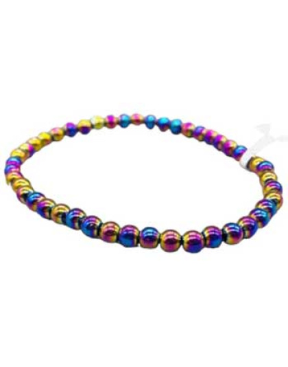 4mm Rainbow Hematite stretch bracelet