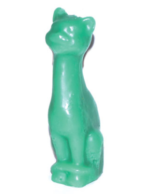 5 1/2" Green Cat candle