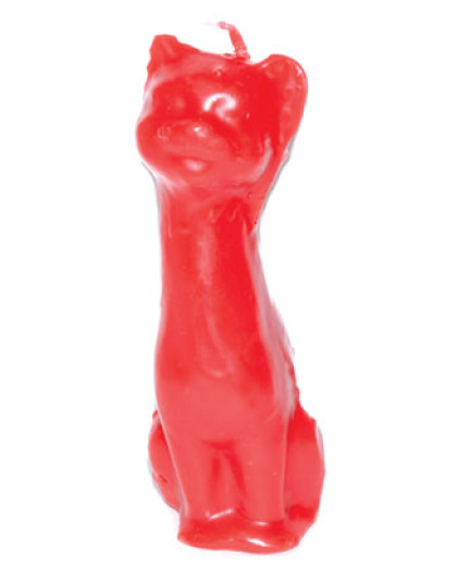 5 1/2" Red Cat candle