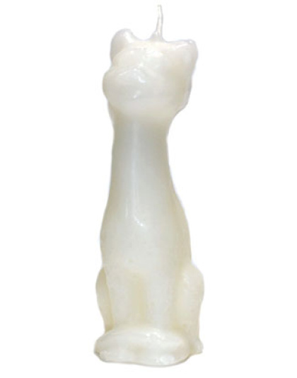 5 1/2" White Cat candle