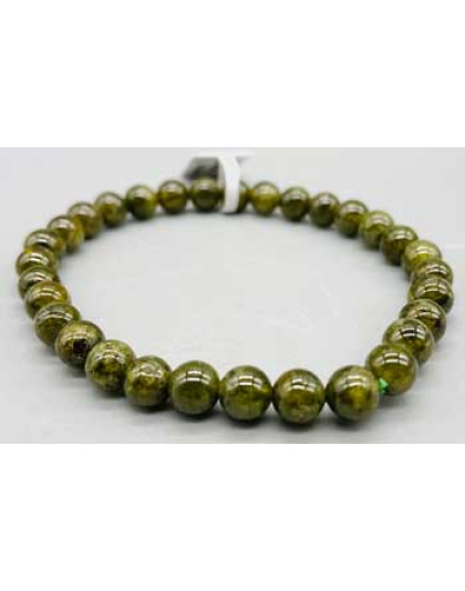 5-6mm Garnet, Green bracelet