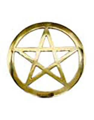 5.75" brass Pentagram altar tile