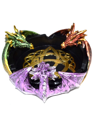 5" 3 Dragon incense holder/ ashtray