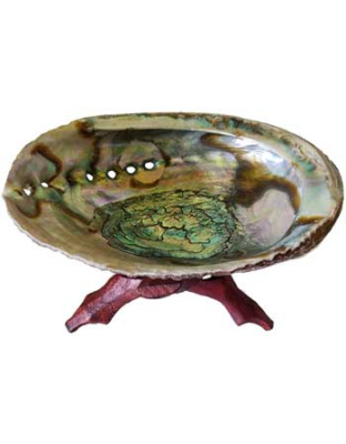 5"- 6" Abalone Shell incense burner with stand