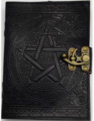 5" x 7" Black Pentagram leather w/ latch