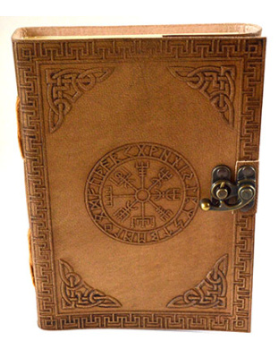 5" x 7" Rune leather blank book w/ latch