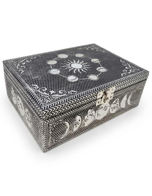 5"x 7" Moon Phase metal box  (over wood)