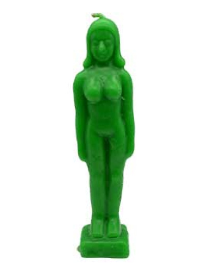 6 3/4" Green Woman candle