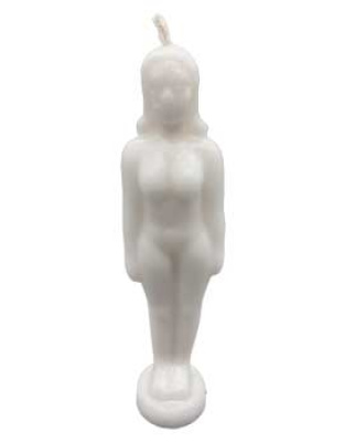 6 3/4" White Woman candle