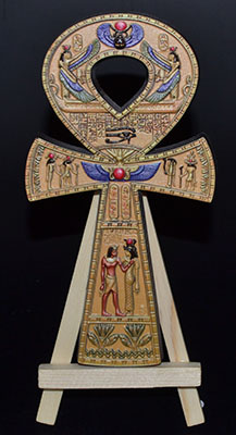 6" Ankh gold W stand