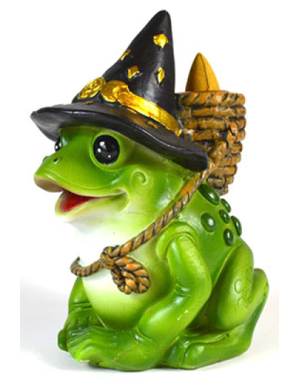 6" Mystical Frog backflow incense burner