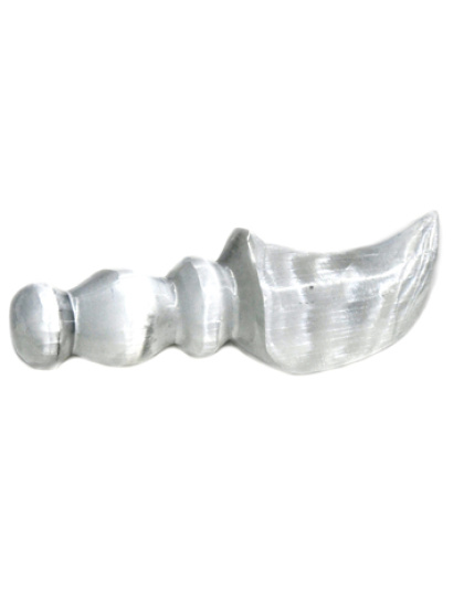6" Selenite Crescent athame
