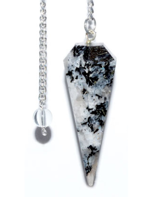 6-sided Rainbow Moonstone pendulum