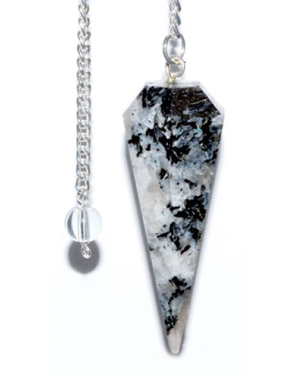 6-sided Rainbow Moonstone pendulum
