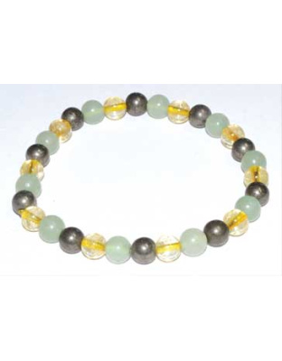 6mm Aventurine, Green, Citrine & Pyrite bracelet