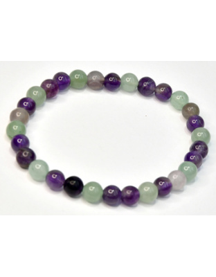 6mm Fluorite, Amethyst & Green Aventurine bracelet