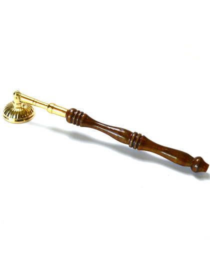 7 1/2" Brass Snuffer with wood handle