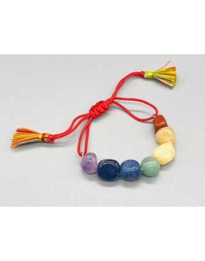 7 Chakra w tassel Nugget adjustable bracelet