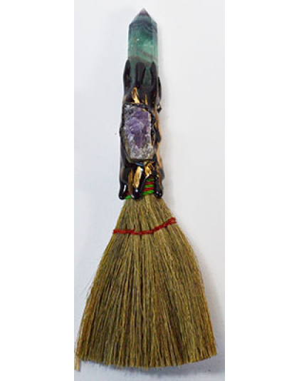 7" amethyst W Crystal broom