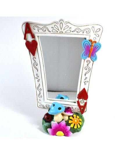 8 1/2" Alice in Wonderland Playing Card Mirror