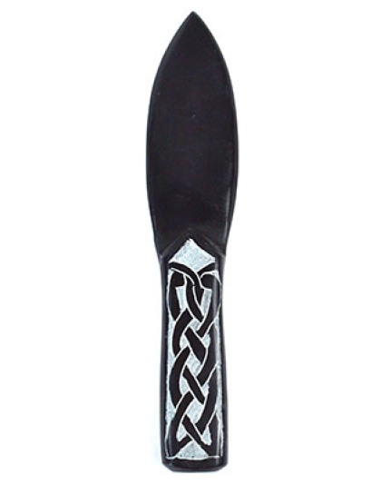 8" Black Celtic soapstone athame