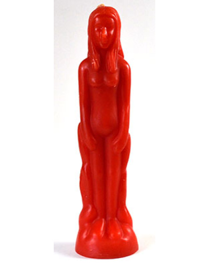 8" Red Female candle