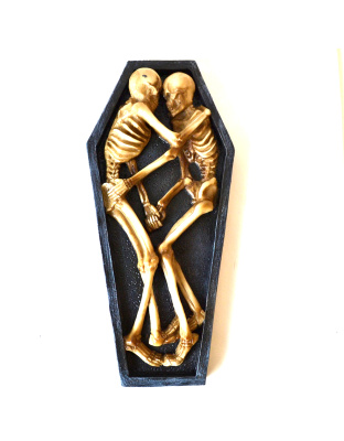 8" Skeleton Lovers incense holder
