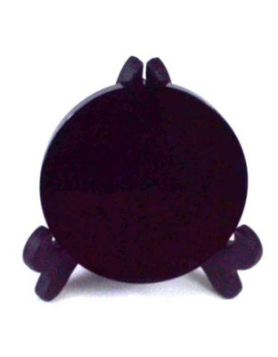 8cm Black Obsidian scrying mirror W/ stand