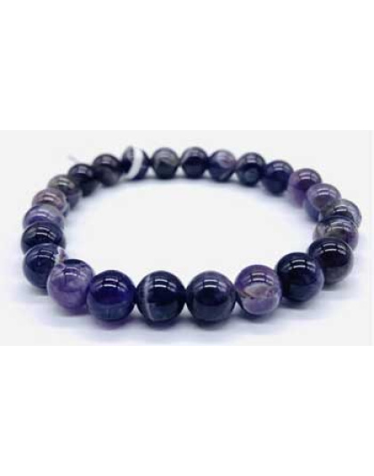 8mm Amethyst, Chevron bracelet