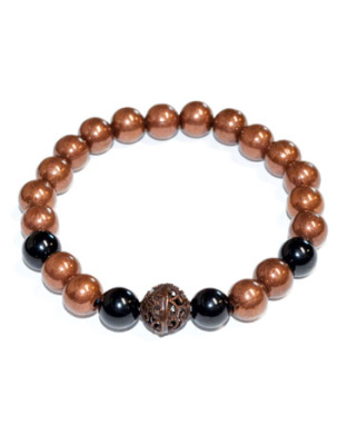 8mm Copper with asst stone bracelet