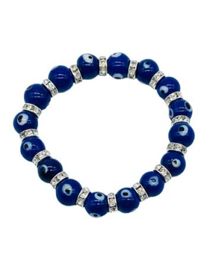 8mm Evil Eye, Blue bracelet