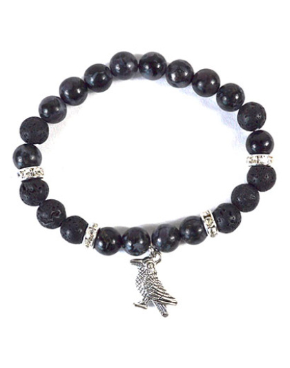 8mm Gabbro, Indigo & Lava bracelet