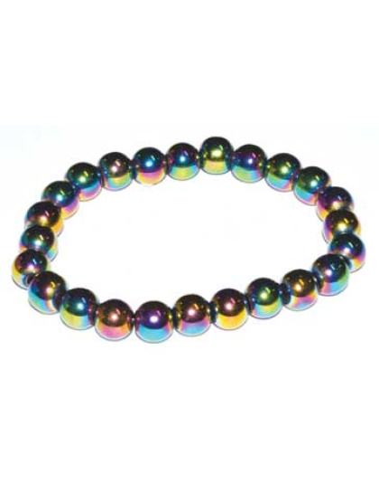 8mm Hematite, Rainbow
