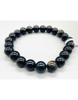 8mm Obsidian, Goldsheen bracelet