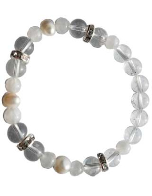 8mm Quartz/ Rainbow Moonstone Pearl