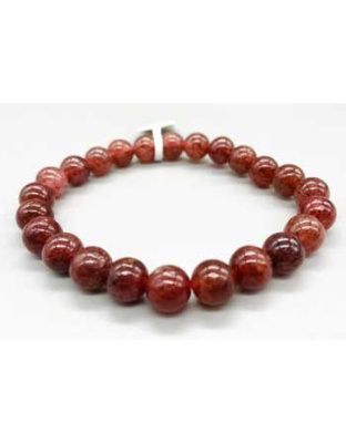 8mm Quartz, Strawberry bracelet
