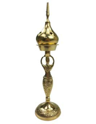 9" Goddess brass incense burner