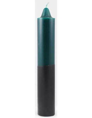 9" Green/ Black pillar candle