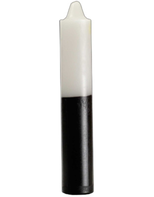 9" White/ Black pillar candle