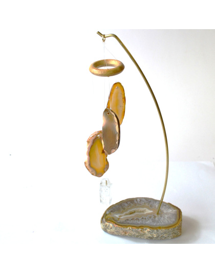 Agate Slices W/ Agate base table chime