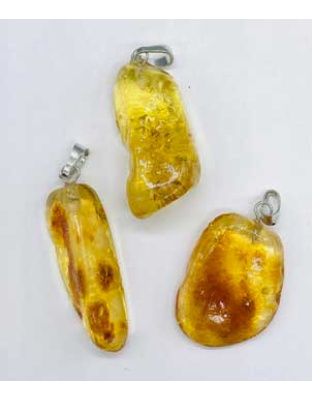 Amber tumbled pendant