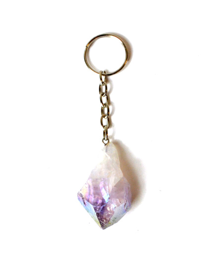 Amethyst (plated aura) keychain